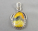 Bumble Bee Jasper Pendant 925 Sterling Silver H145-1 (Vintage)
