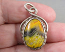 Bumble Bee Jasper Pendant 925 Sterling Silver H145-1 (Vintage)