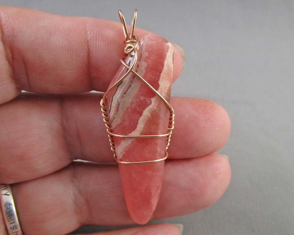 Pink Rhodochrosite Pendant (14K RGF) 1pc B097-3