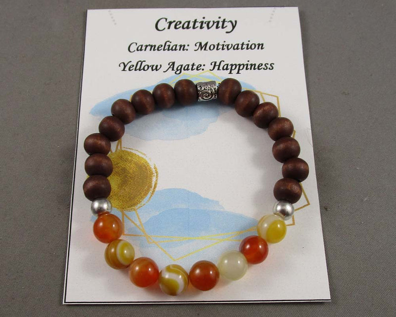 Creativity Bracelet (Carnelian & Yellow Agate) RC006