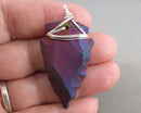 Electroplated Quartz Arrowhead Pendant