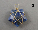 You Choose!  Gemstone Star Wrapped Pendant (Various Kinds)