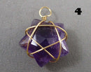 You Choose!  Gemstone Star Wrapped Pendant (Various Kinds)