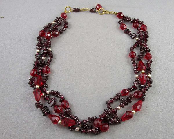 Garnet Necklace (Vintage) 1pc B066-3