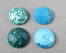 Chrysocolla Faceted Cabochon 12mm Z043