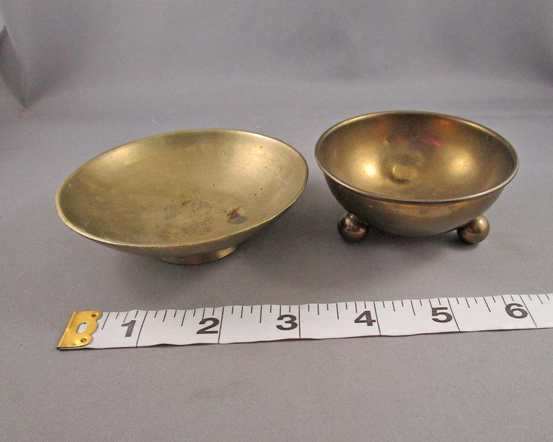Set of 2 Brass Trinket / Offering Bowls (Vintage) B037-3