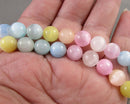 Selenite Beads Round Mixed Pastel Colors (Various Sizes)