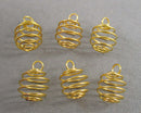 Mini Gold Tone Cages for Stones 9x8mm 10pcs C049