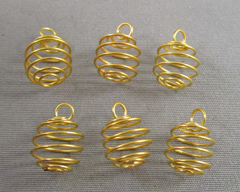 Mini Gold Tone Cages for Stones 9x8mm 10pcs C049