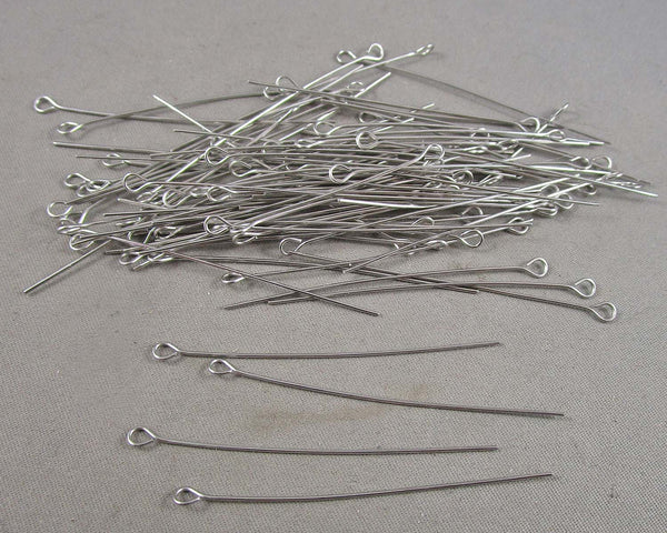 Stainless Steel Eye Pins 0.6 x 50mm 100pcs (0609)