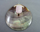 Abalone Shell & Rose Quartz Pendant (Vintage) H053-3