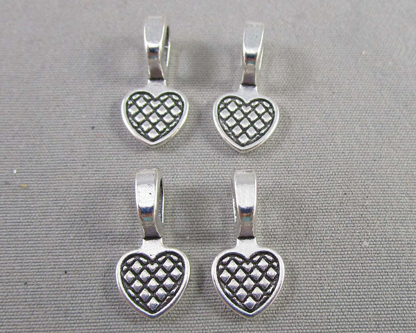 Glue-on Pendant Bail Silver Tone 30pcs G017-2