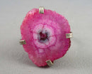 Pink Agate Ring Size 5.5 Sterling Silver (Vintage) H053-8