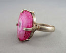 Pink Agate Ring Size 5.5 Sterling Silver (Vintage) H053-8