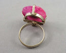 Pink Agate Ring Size 5.5 Sterling Silver (Vintage) H053-8