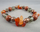 Carnelian & Goldstone Gemstone Bracelet (Vintage) H053-10