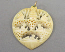 Carved Bone Heart Pendant 1pc (Vintage) H053-18