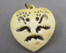 Carved Bone Heart Pendant 1pc (Vintage) H053-18