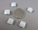 Aquamarine Faceted Square Beads 5pc 10mm C693