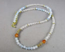 Aquamarine, Quartz & Carnelian Gemstone Necklace Z080