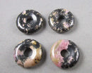 Rhodonite Donut / PI Disc Bead 18mm 1pc Z116