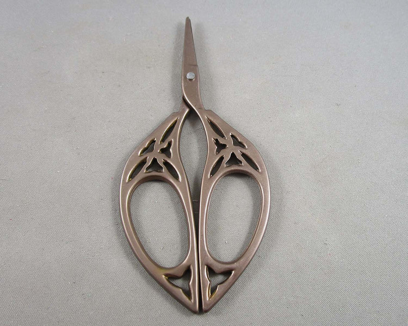 Brown Leaf Shaped Scissors 10.5x5cm (C252)