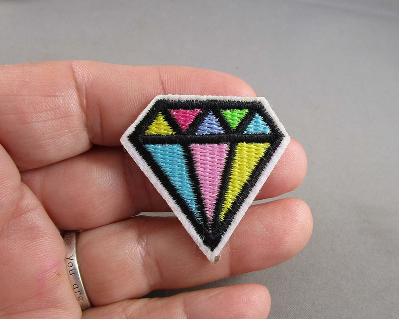 Rainbow Diamond Iron on Patch 1pc E003