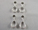 Silver Tone Brass Pinch Bails 13x4mm 5pcs C715