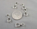 Silver Tone Brass Pinch Bails 13x4mm 5pcs C715