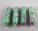Ruby Zoisite Terminated Drilled Points 2pc C303
