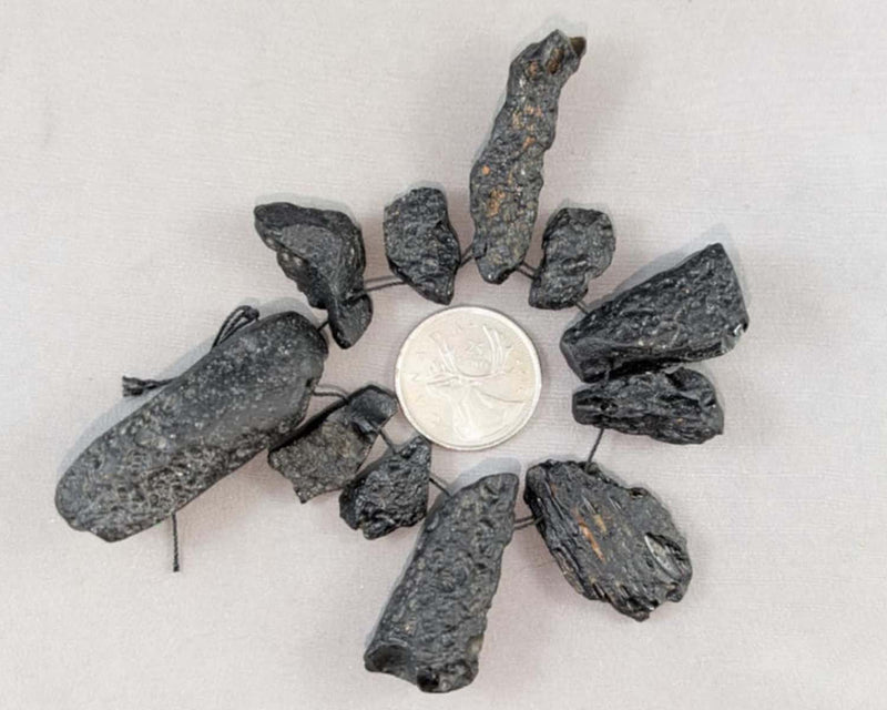 Tektite Space Stone Beads 3.5" Strand C505