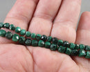 Malachite 4mm Faceted Cube Gemstone Beads C514
