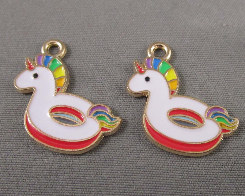 Unicorn Floaty Enamel Charms 5pcs (C499)