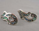 Abalone Shell Earrings 925 Sterling Silver (Vintage) H092-20