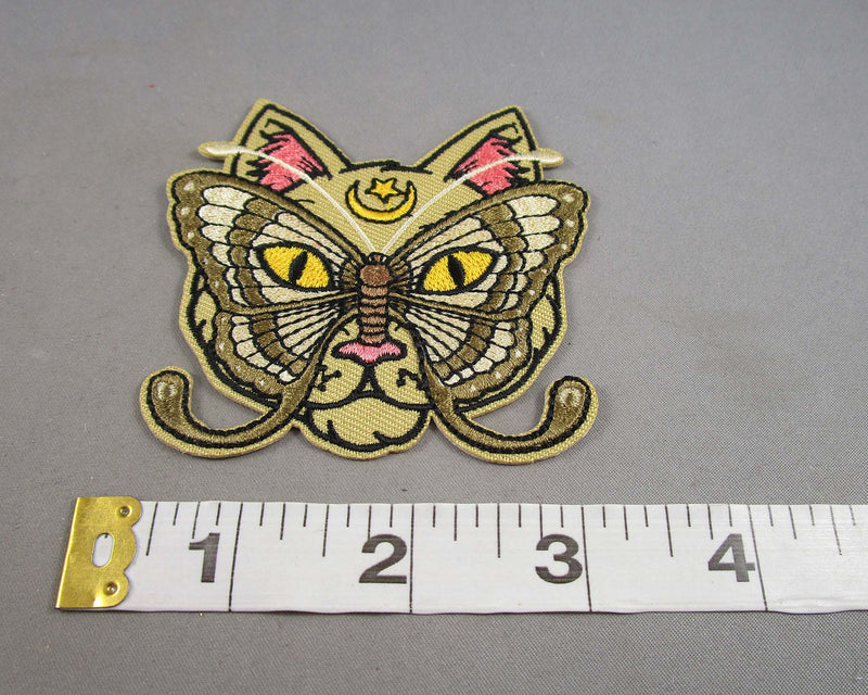 Moth on Magical Cat Iron on Patch 1pc J253