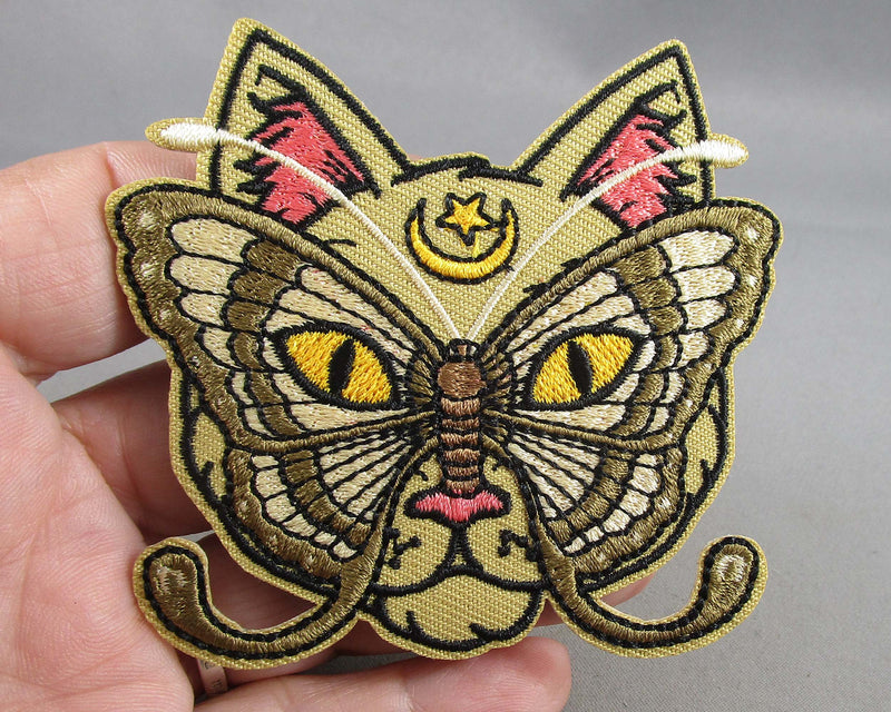 Moth on Magical Cat Iron on Patch 1pc J253
