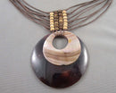 Abalone Shell Pendant Necklace (Vintage) H012-4