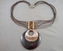Abalone Shell Pendant Necklace (Vintage) H012-4