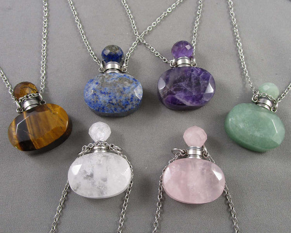 Gemstone Bottle Necklace Drop