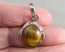Tiger Eye Gemstone Pendant 925 Sterling Silver H034-4