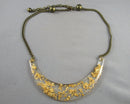 Crescent Moon Gold Leaf Resin Necklace Vintage H034-10