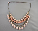Multi Strand Pink Acrylic Bead Necklace Vintage H034-11