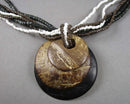 Wood Pendant Necklace (Vintage) H066-10