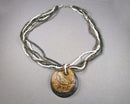 Wood Pendant Necklace (Vintage) H066-10