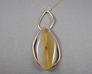 Agate Gemstone Pendant Necklace (Vintage) H066-12