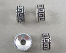 Silver Tone Greek Key Rondelle Spacer Beads 8x4mm 25pcs (C293)