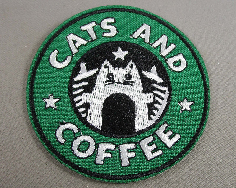 Cats and Coffee Starbucks Logo Iron on Patch 1pc J263