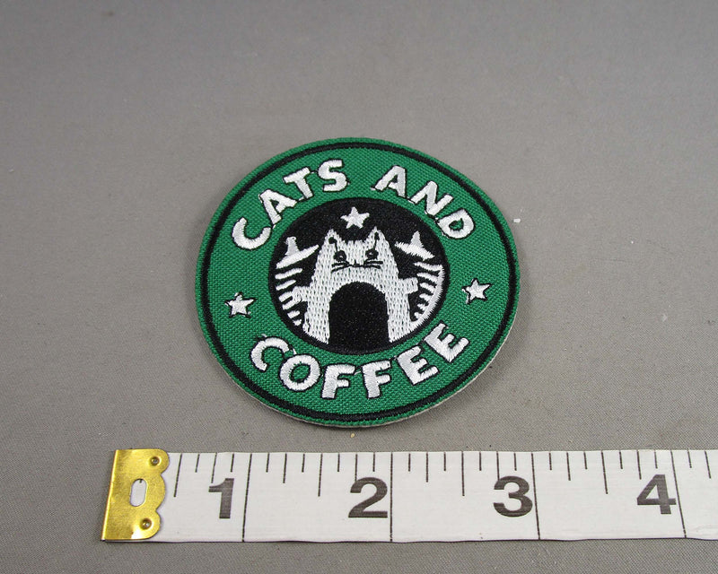 Cats and Coffee Starbucks Logo Iron on Patch 1pc J263