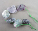Rainbow Fluorite Raw Nugget Beads C501
