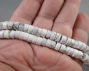 White Howlite Heishi Beads 6x3mm (C509)